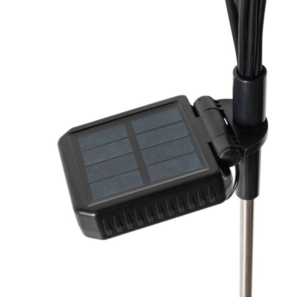 Staande buitenlamp zwart incl. LED met solar en grondpin - Fire Fly