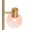 Art Deco vloerlamp goud met roze glas 3-lichts - Vidro