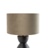 Design tafellamp zwart 16 cm velours kap taupe met goud 35 cm - Alisia