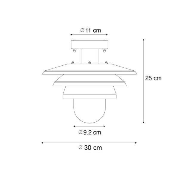 Design buiten plafondlamp zwart IP44 - Morty